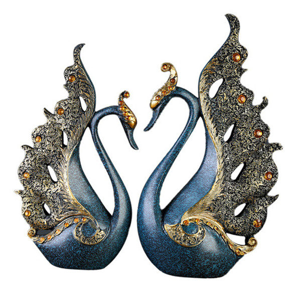 Ornamentos De Pavão, 2 Peças De Mesa De Resina Natural 0