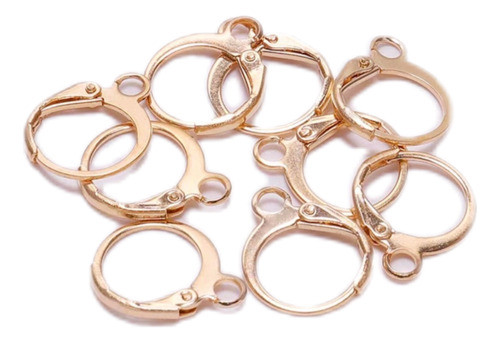 50 Pares Base Para Brinco Argola Tranqueta 12mm - Dourado 0