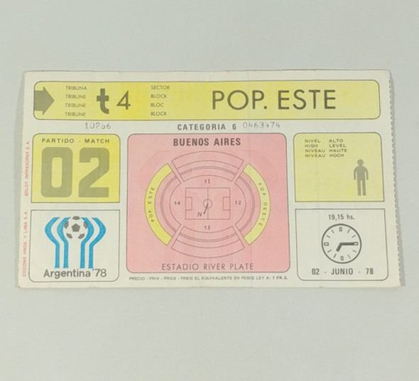 Entrada Mundial 1978 - Partido 02 Argentina Vs. Hungria 0 Entrada Mundial 1978 - Partido 02 Argentina Vs. Hungria 0