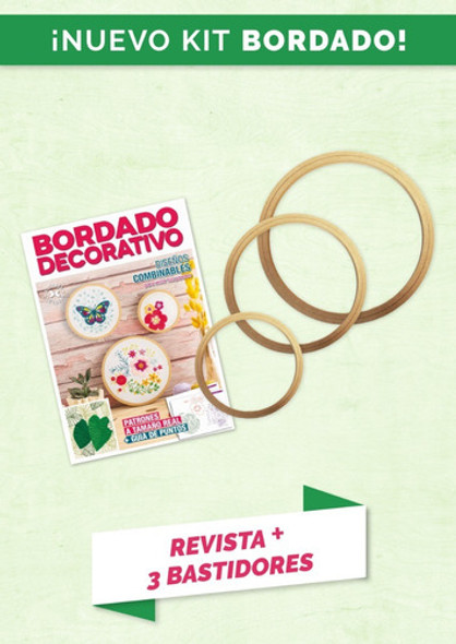 Kit Bordado 1 Revista + 3 Bastidores- Arcadia Ediciones 1
