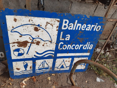 Cartel De Chapa Balneario La Concordia 1.10 X 90 Cns 0