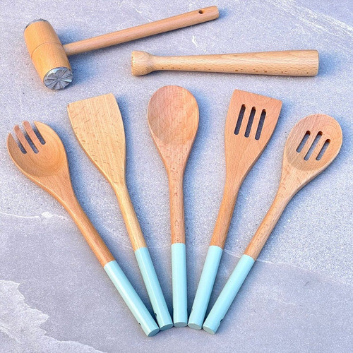 Cuchara Perforada Utensilio Bambú Madera Homezaza 33cm 1