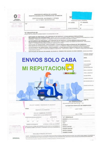 Formulario 02 Automotor. Envíos Solo Caba 0