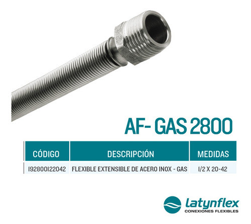 Flexible Gas Aprobado Extensible Latynflex 1/2 20x42 Af-2800 1