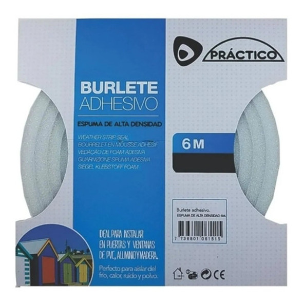 Burlete Espuma 6 Metros 10mm 10mm Blanco Mf Shop 0