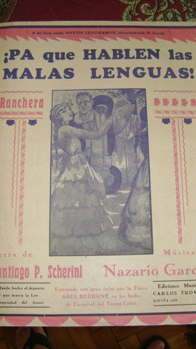 Partitura Para Piano ¡pa Que Hablen Las Malas Lenguas ! 6.11 0