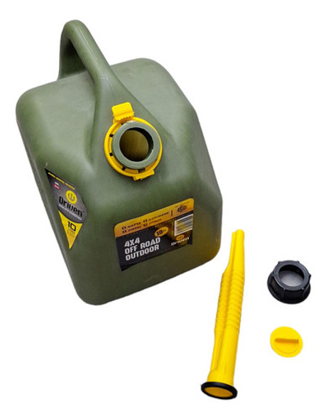 Bidón Combustible 10 L Verde Pico Vertedor Homologado Driven 1