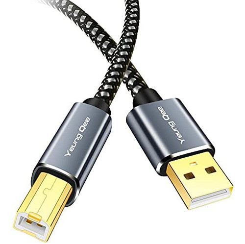Yeung Qee Cable De Impresora De 1.5 Pies, Usb 2.0 A Macho De 1