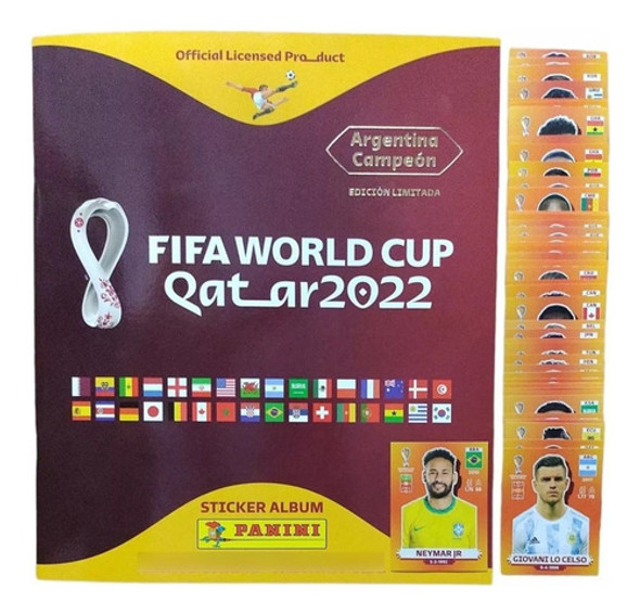 Album Figuritas Qatar 2022/ 100 A Pegar + 1 Arg +1 Escudo 0
