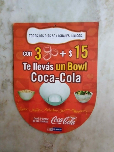 Cartel Publicidad Coca Cola Doble Faz, Carton Duro 0