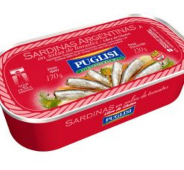 Sardinas Puglisi En Salsa De Tomate Caja 24 Unidades X 170 G 0