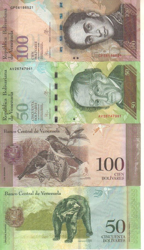 Venezuela Lote 50 Y 100 Bolívares Fuertes Años 2013/5 - Xf 0