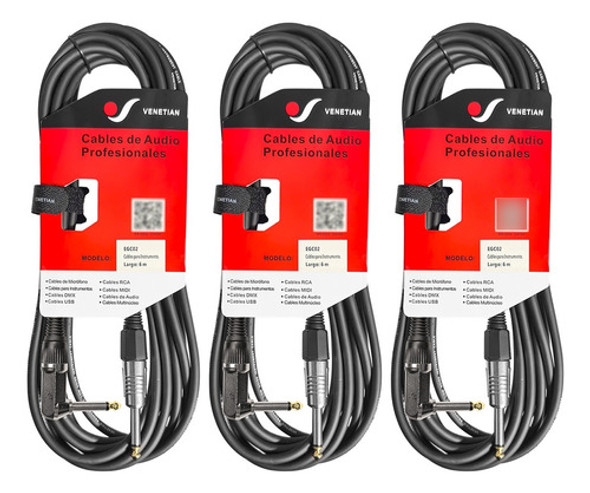 Venetian Egc026 Cable Plug L 6 Metros Instrumento Combo X3 0