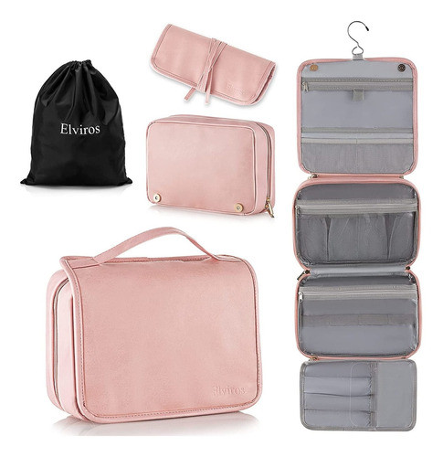 Neceser Colgante Organizador De Viaje 3 En 1- Color Rosa 0