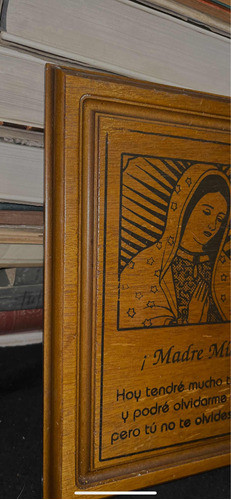 Cuadro Madre Religioso Cristiano Virgen Madera Buena 1