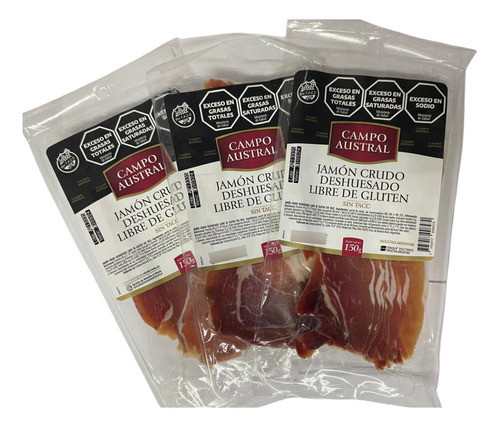 Jamón Crudo Deshuesado X150gr Campo Austral X3 Unidades 0