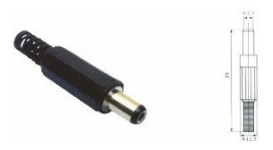 Kit 250 Peças - Plug P8 2,5x5,5x9mm Plastico Preto 1