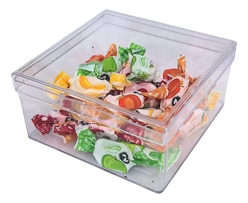 Caja Plástica Transparente Cuadrada 5 Unid. 10,5x10,5x5,3 0