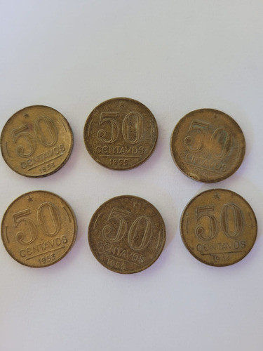 6 Moedas 50 Centavos 1945, 1946, 1953, 1955 E 1956 1