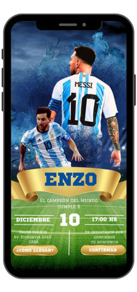 Invitacion Virtual Interactiva Seleccion Messi Futbol 0