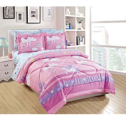 Juego De Edredón Linen Plus Para Niñas/adolescentes Unicorn 0