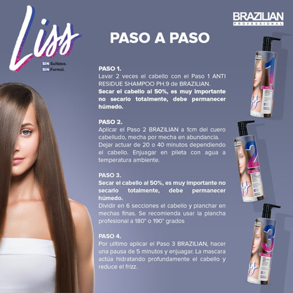 Shampoo Anti Residuo Brazilian 500ml, Paso 1 Del Alisado 1