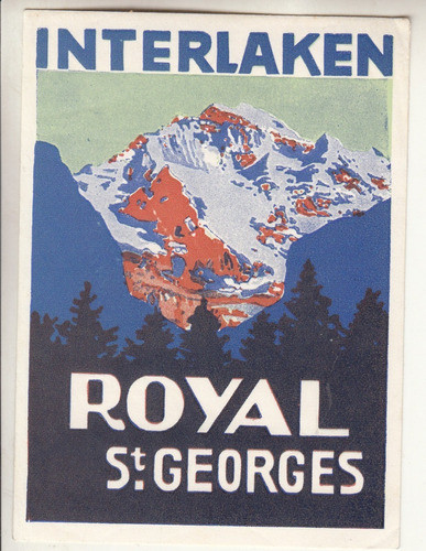 Luggage Sticker Hotel Royal St Georges Interlaken Suiza 0