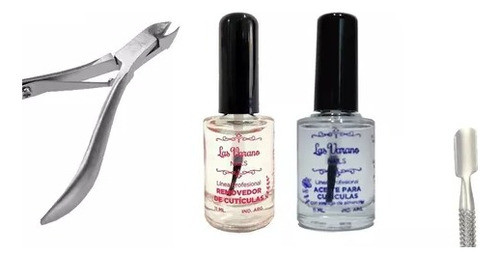 Kit De Cuidado Corta Cutículas Alicate Repujador Aceite Uñas 0