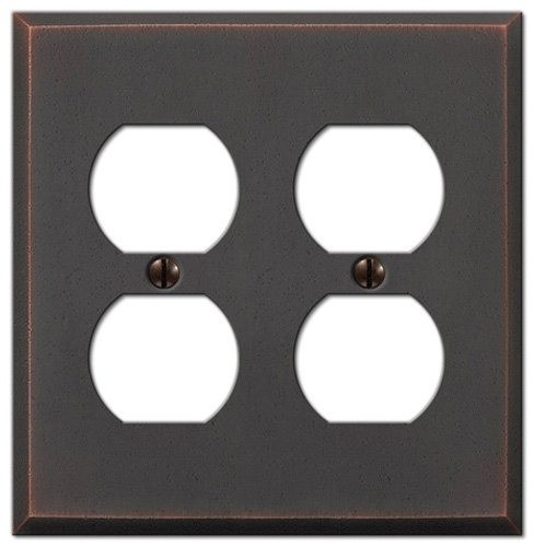 Amerelle 68dddb Manhattan 2 Duplex Wallplate Aged Bronze 0