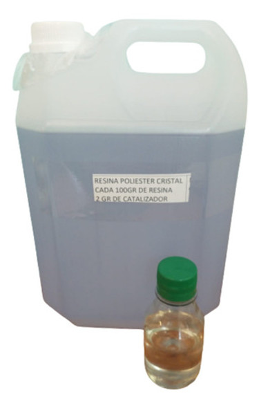 Resina Poliéster Cristal X 5 Kilos + Catalizador. Oferta 0