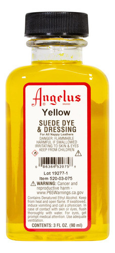 Angelus Suede Tinta Para Gamuza Y Cuero 90ml. Amarillo 0