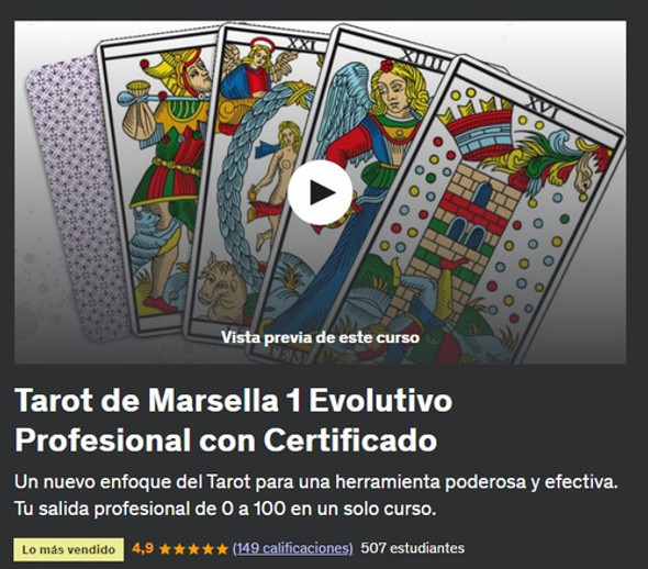 Curso De Tarot Marsella Evolutivo Profesional - Certificado 1