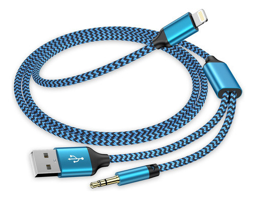 Cable Auxiliar De Auto Para iPhone, Lightning A Audio Macho 0