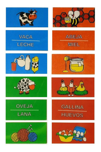 Juego De Correspondencia  12 Fichas Madera Ubsñtd 0
