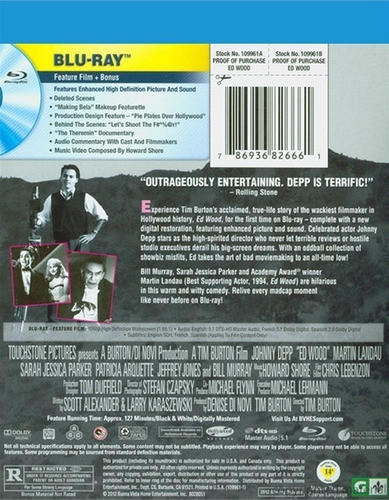 Blu-ray Ed Wood / De Tim Burton 1