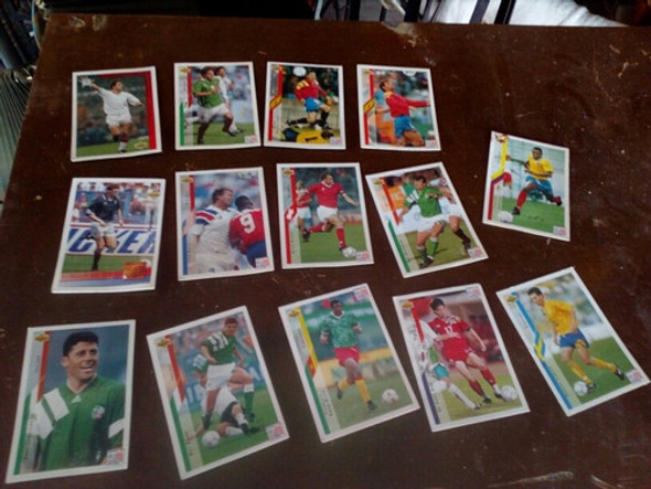 Lote De 14 Tarjetas Jugadores Futbol Mundial Usa 94 Coleccio 0
