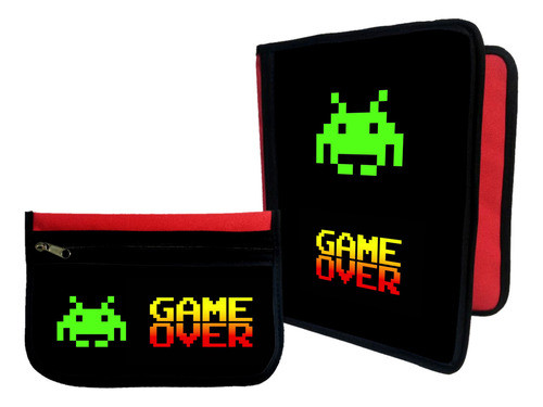 Combo Carpeta + Cartuchera Game Over Atari  #474 0