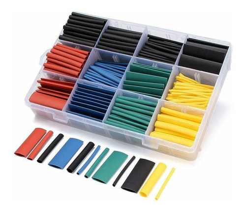 Kit Tubo Combo Termocontraible 530 Pcs 1.5 A 10 Mm V.colores 0