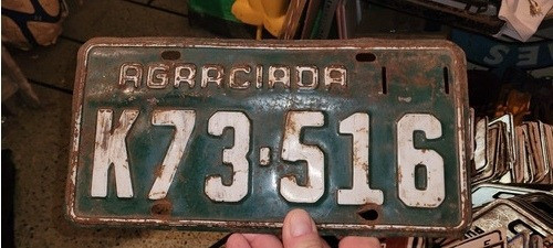 Matricula Agraciada Verde 73516 Año 70 80 Conf 0