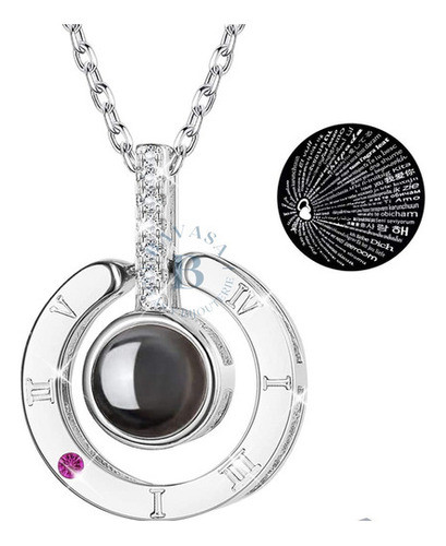 Collar Te Amo 100 Idiomas + Cadena De Regalo Aceroquirúrg 0