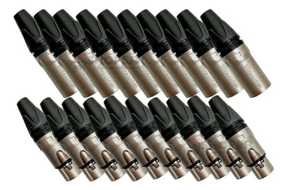 Kit Conectores Xlr - 08 Macho + 08 Fêmea De Linha Wireconex 1
