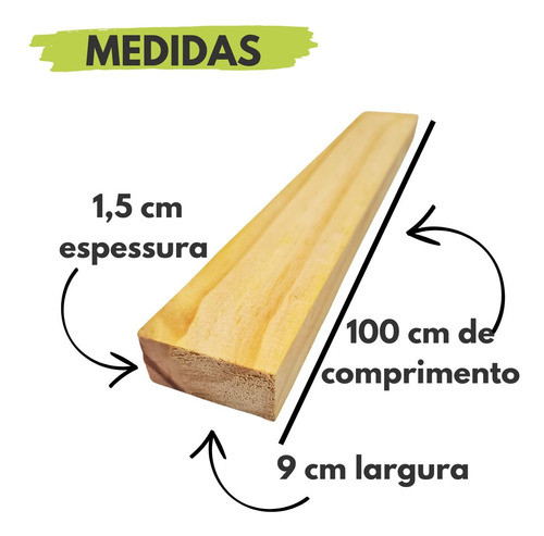 Tabua Sarrafo Ripinha Madeiras Pinus 9cmx1,5cmx100cm 11pçs 1