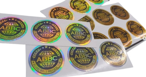 Etiquetas Calcos Hot Stamping Cierra Bolsas Oro Holograficos 0