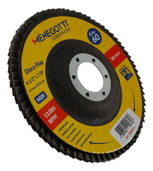 Kit 2x Discos Flap Grão 60 115x22,23mm P/ Aços E Metais 1