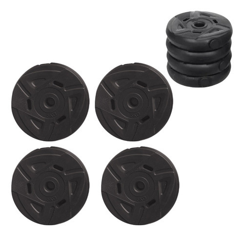 Kit 4 X Anilha 5kg Vazada Em Pvc Para Halteres 20kg Total 0