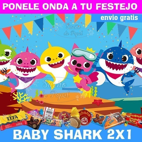 Kit Imprimible Baby Shark Editable +2x1 1