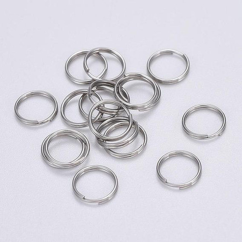 2x Argollas Dobles Aritos 8x0.6mm X200 Uns. Acero 0