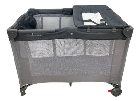 Berço Cercado Portátil Para Bebê Infinity Cinza Premium Baby 0