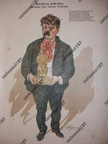 Caricatura De 1910 Senador Carlos Travieso Recorte Revista 0