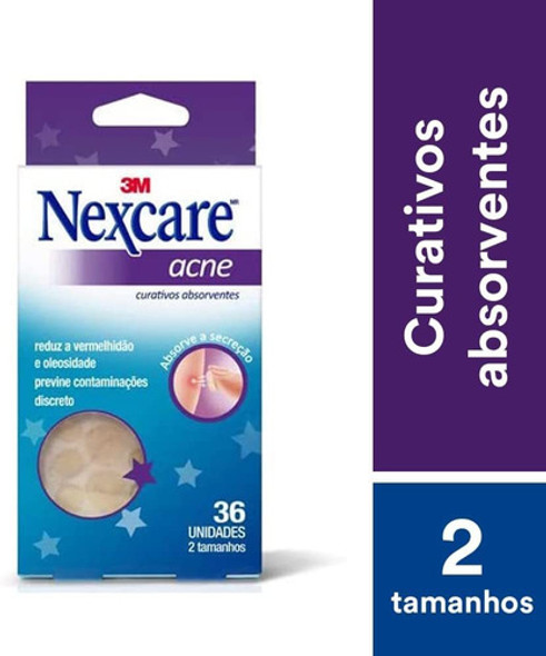 Curativo Absorvente Para Acne Nexcare 36 Unidades 2 Tamanhos 1 Curativo Absorvente Para Acne Nexcare 36 Unidades 2 Tamanhos 1
